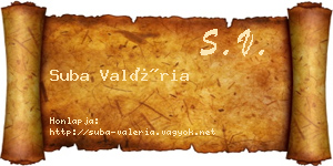 Suba Valéria névjegykártya